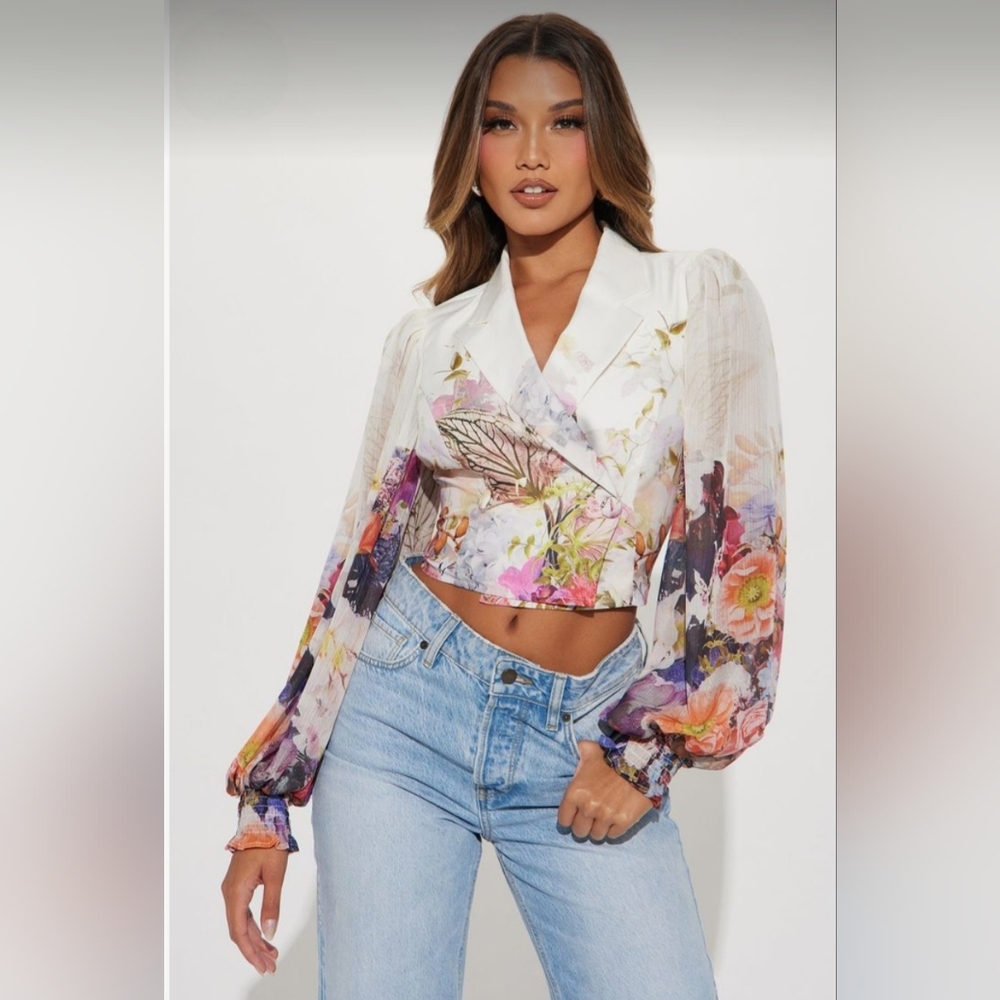 Peach Cropped Blazer